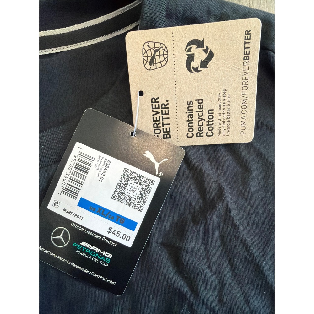 Puma Mercedes AMG Petronas Formula One Team F1 Logo T-Shirt Black XL 538482-01 - Picture 6 of 12